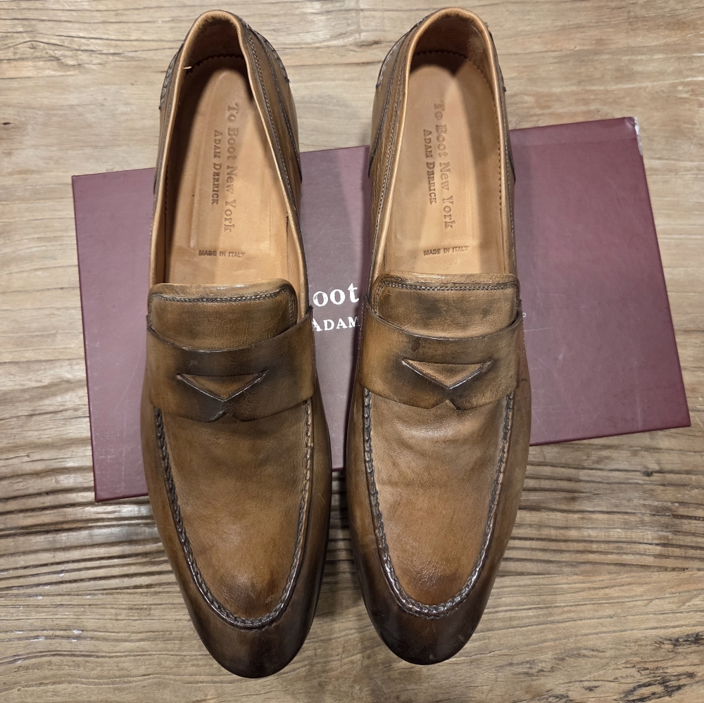 To Boot Tan Leather Slip-On Loafers